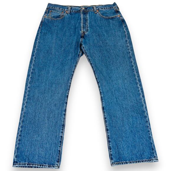 Levi's Mens 36x29 501 Button Fly Jeans Blue Straight Leg Cotton Made in Egypt - Picture 1 of 12